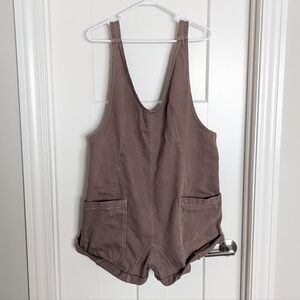 We The Free High Roller Shortall Overalls - Brown sz L